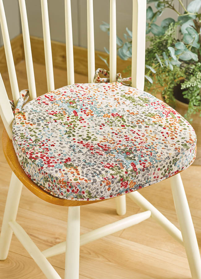 Speckled Floral Tapestry Seat Pad