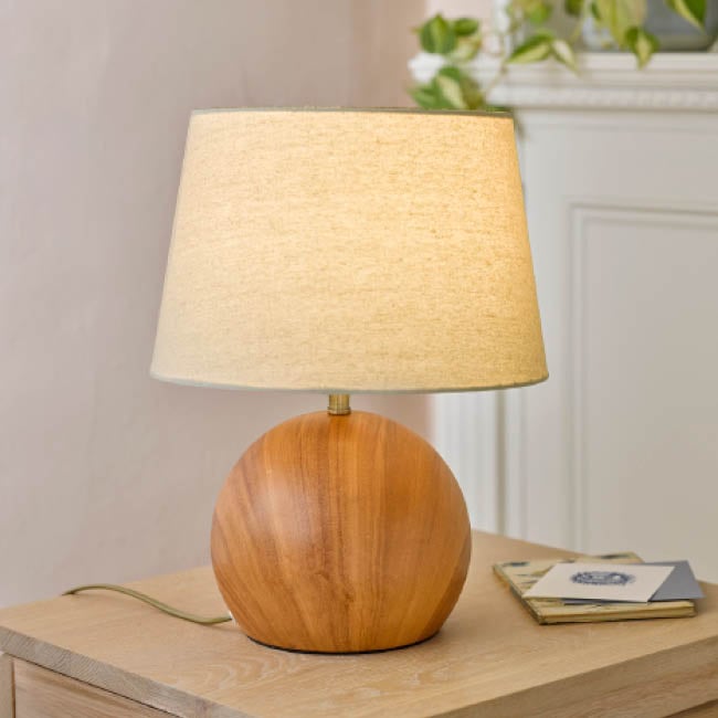 Wooden Print Ball Lamp