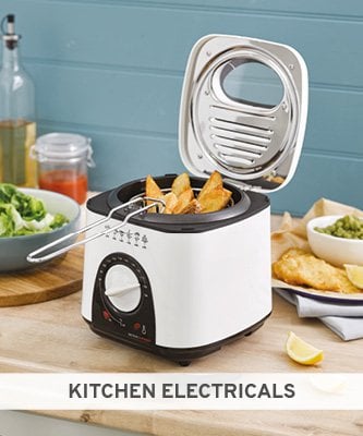 White compact deep fat fryer